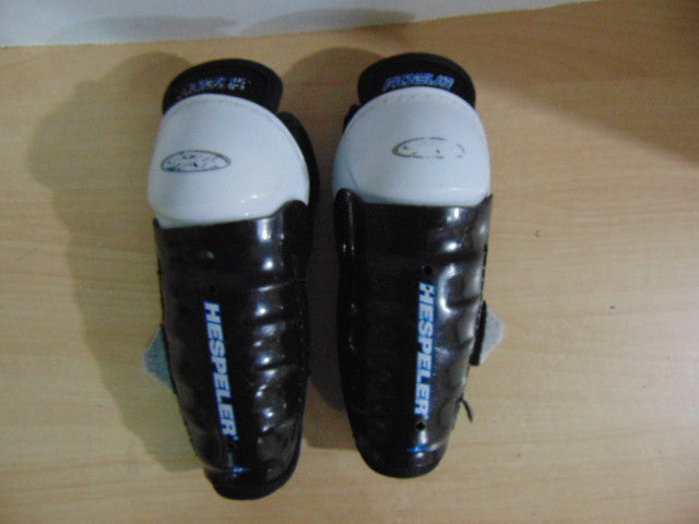 Hockey Shin Pads Child Size 8 inch Hespeler Black White Blue