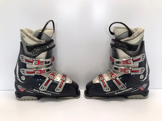 Ski Boots Mondo Size 25.5 Ladies Size 8 298 mm Salomon Marine Blue and Pearl