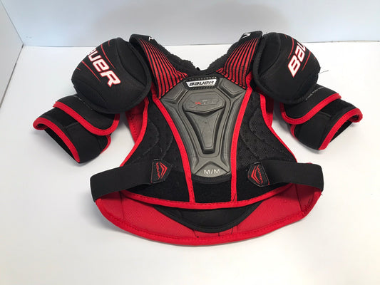 Hockey Shoulder Chest Pad Child Size Junior Medium Ages 6-8 Bauer Vapor Red Black Excellent