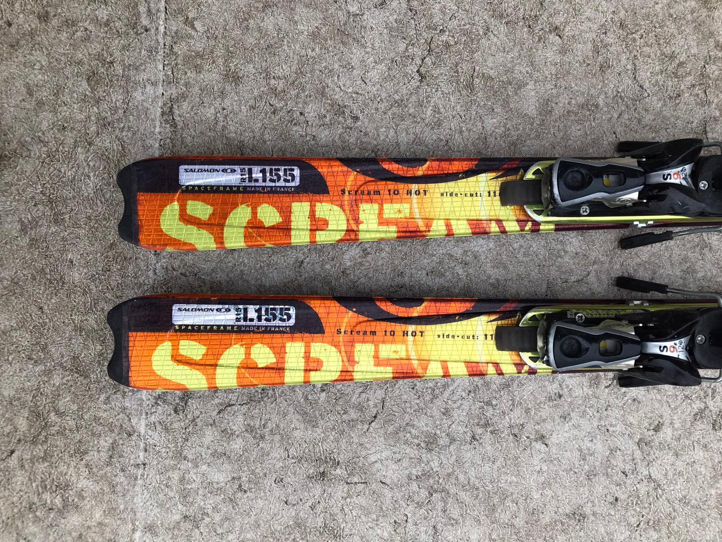 Ski 155 Salomon Scream Orange Black Parabolic With Bindings