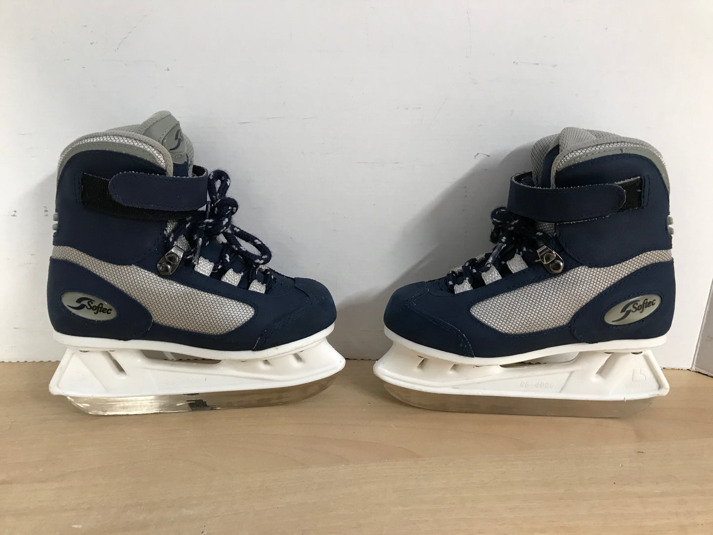 Ice Skates Child Size 11 Soft Skates Denim Blue Grey Excellent