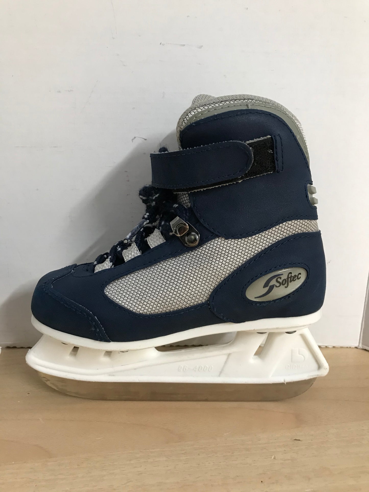 Ice Skates Child Size 11 Soft Skates Denim Blue Grey Excellent