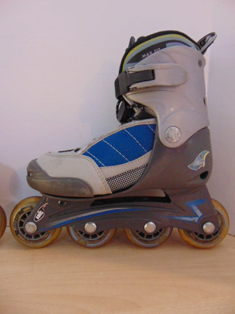 Inline Roller Skates Child Size 1-4 Firefly Blue Grey Excellent