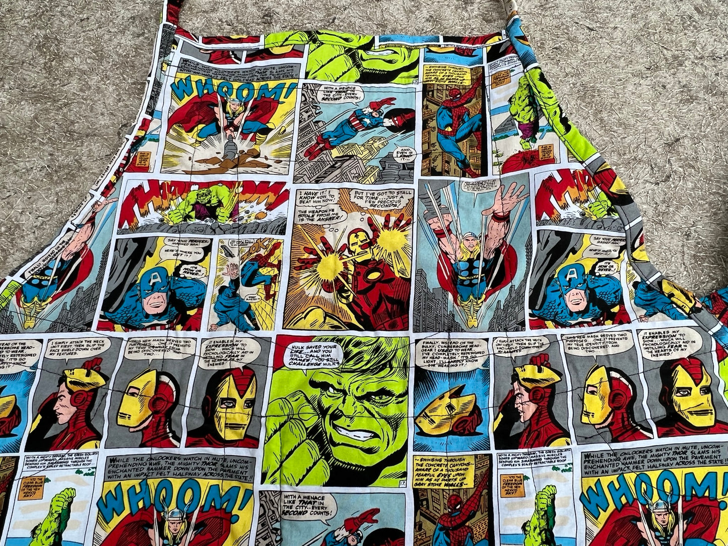 Marvel Comics Action Figures Cartoon Custom Apron Adult Size Made With Denim Jeans and Cotton Comic Material Can Be Used Either Side Amazing