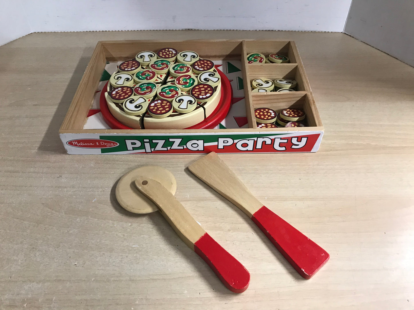 Melissa and Doug Wood Pizza Play Food Velcro Set