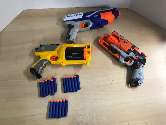 Nerf Guns Hand Guns Revolver Set Works Great