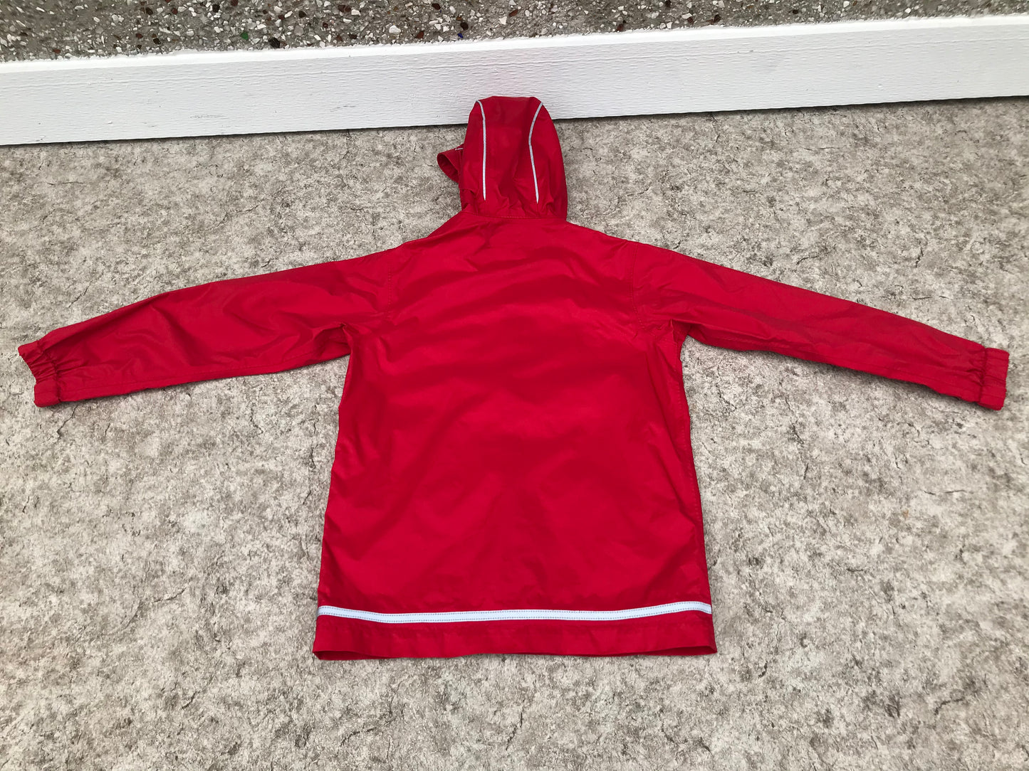 Rain Coat Child Size 8 MEC Red White Excellent