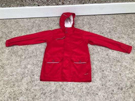 Rain Coat Child Size 8 MEC Red White Excellent