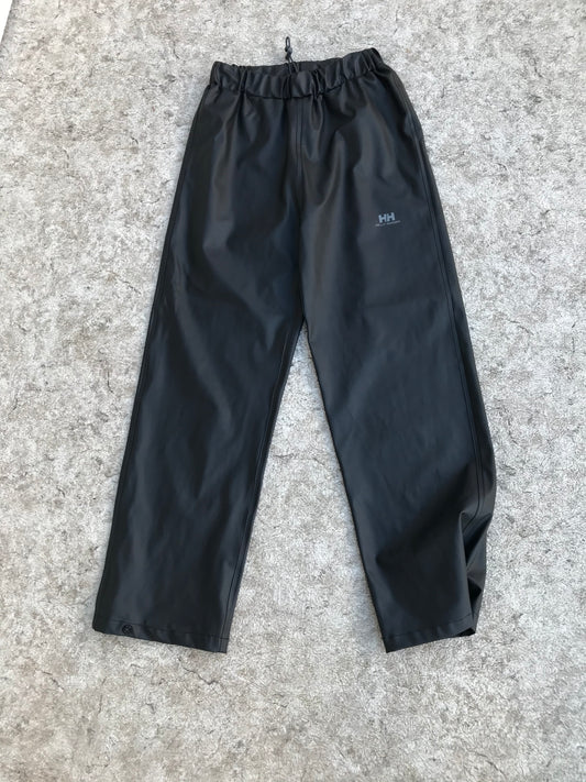 Rain Pants Child Size 10 Helly Hansen Black Waterproof With Adjustable Snap Bottoms Excellent