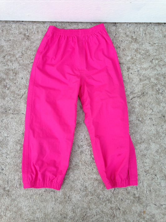 Rain Pants Child Size 4 Calikids Fushia Pink  Waterproof As New Excellent