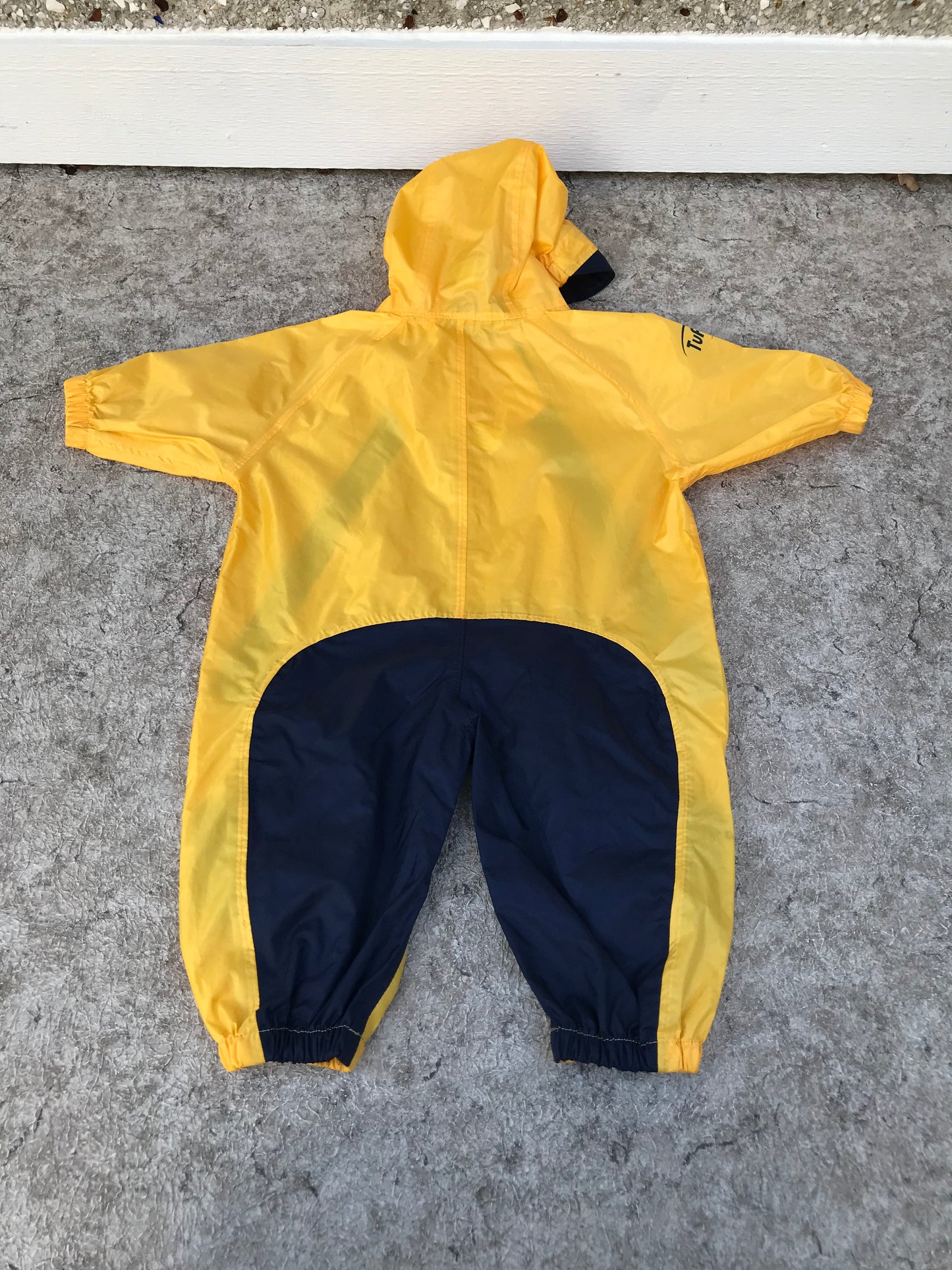 Rain Suit Child Size 12 Month Muddy Buddy Tuffo Pants Coat Yellow Navy New Demo Model