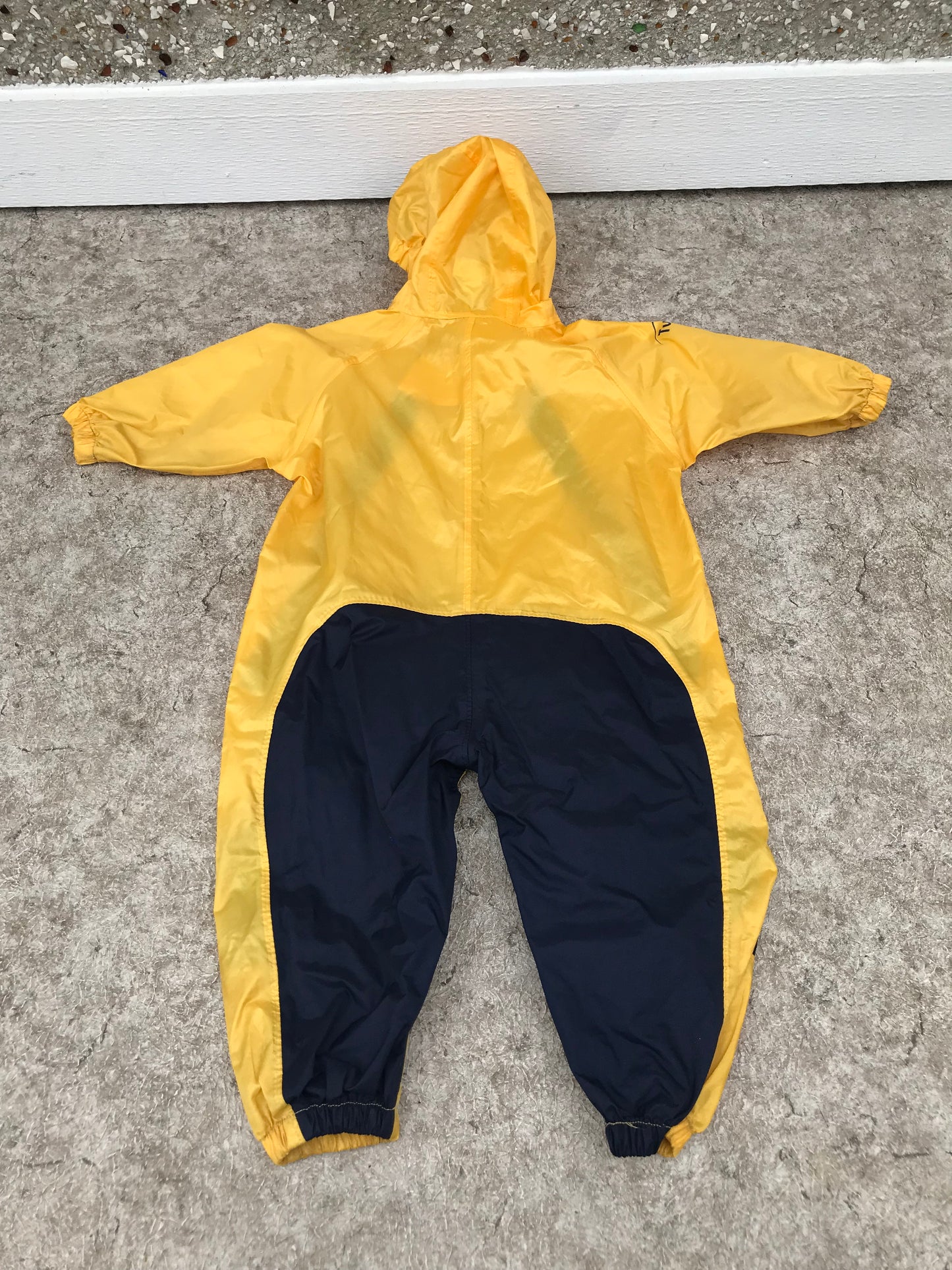 Rain Suit Child Size 2 Muddy Buddy Tuffo Pants Coat Yellow Navy Excellent