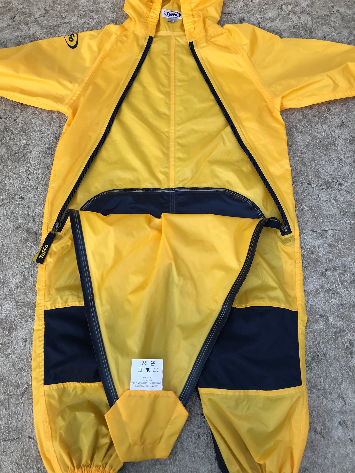 Rain Suit Child Size 3 Muddy Buddy Tuffo Pants Coat Yellow Navy New Demo Model