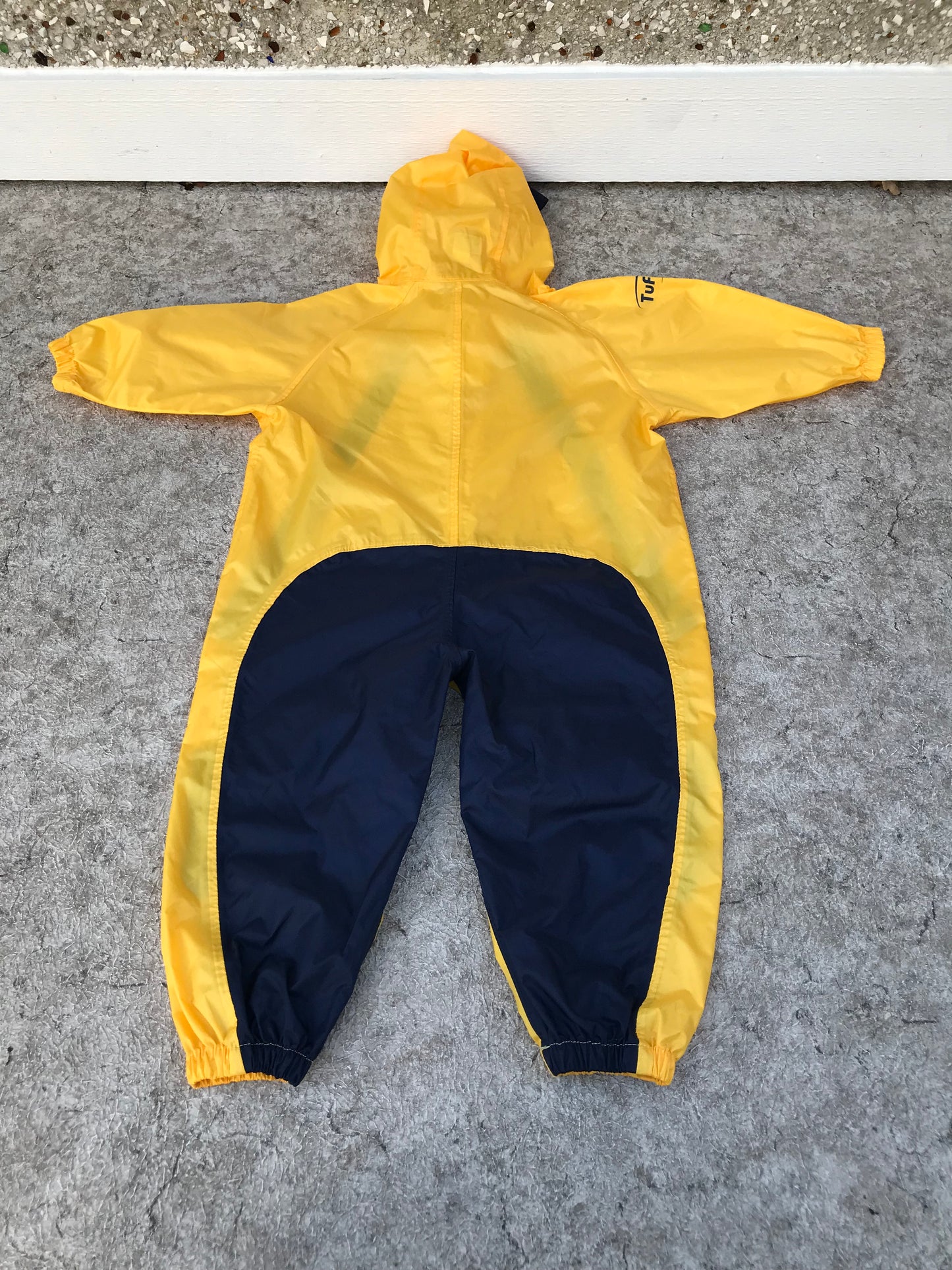 Rain Suit Child Size 3 Muddy Buddy Tuffo Pants Coat Yellow Navy New Demo Model