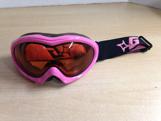 Ski Goggles Adult Size Gordini Pink Black With Orange Lense Excellent