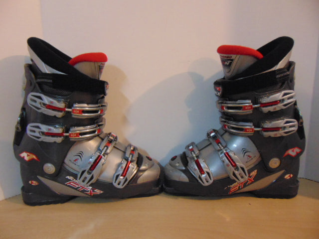 Ski Boots Mondo Size 25.5 Men's Size 7.5 Ladies Size 8.5 295 mm Nordica FTX Grey Red Excellent