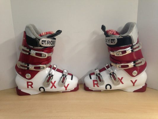 Ski Boots Mondo Size 26.5 Ladies size 9.5 307 mm Roxy Red White Excellent