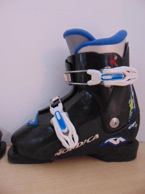 Ski Boots Mondo Size 20.5 Child Size 2  244 mm Nordica Black Blue