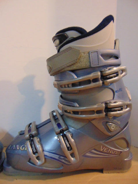 Ski Boots Mondo Size 24.5 Ladies Size 7.5 Lange Pearl Blue