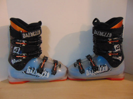 Ski Boots Mondo Size 25.5 Men's Size 7.5 Ladies Size 8.5 300 mm Dalbello Menace Aqua Blue and Orange Excellent