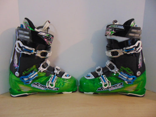 Ski Boots Mondo Size 27.5 Men's Size 9.5 Ladies Size 10.5 315 mm Nordica FireArrow Lime Black Blue New Demo Model Fantastic Quality