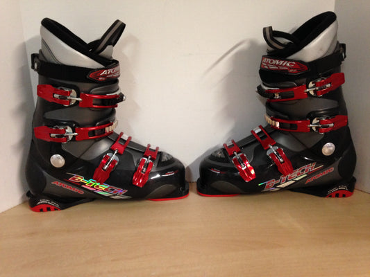 Ski Boots Mondo Size 27.5 Men's Size 9.5 Ladies Size 10.5 324 mm Atomic B-Tech Black Red Excellent