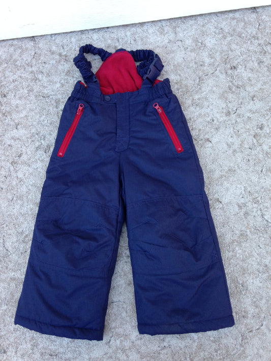 Snow Pants Child Size 2 West Bound Marine Blue With Red Micro Fleece Lining Inside New Demo Model