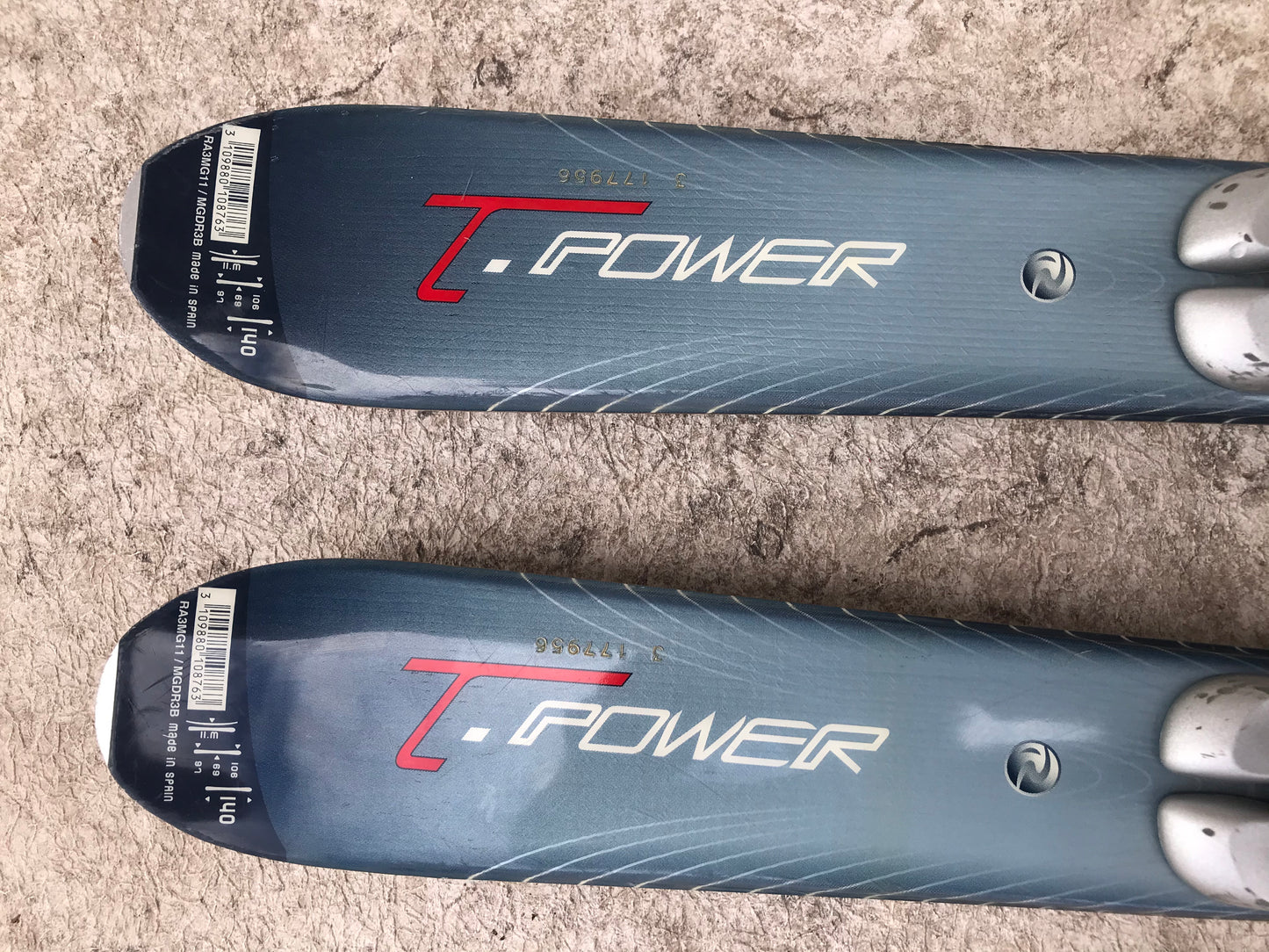 Ski 140 Rossignol Power Parabolic Blue Grey With Bindings