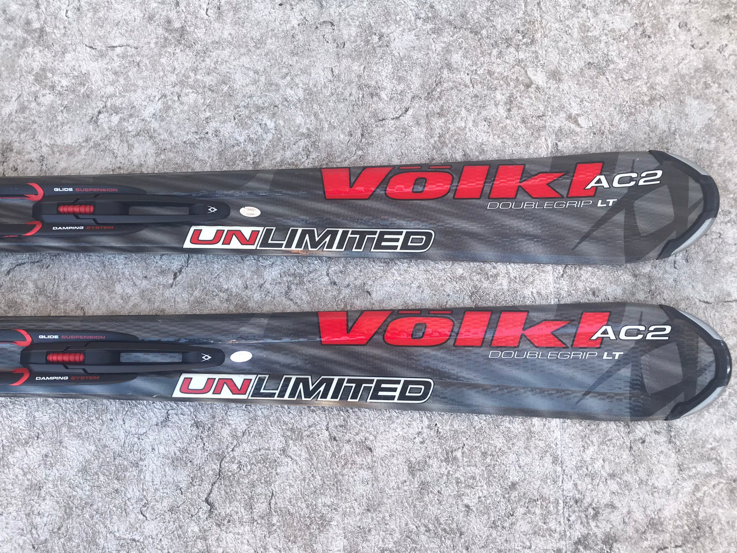 Ski 163 Volki Unlimited Parabolic With Bindings Grey Red Excellent