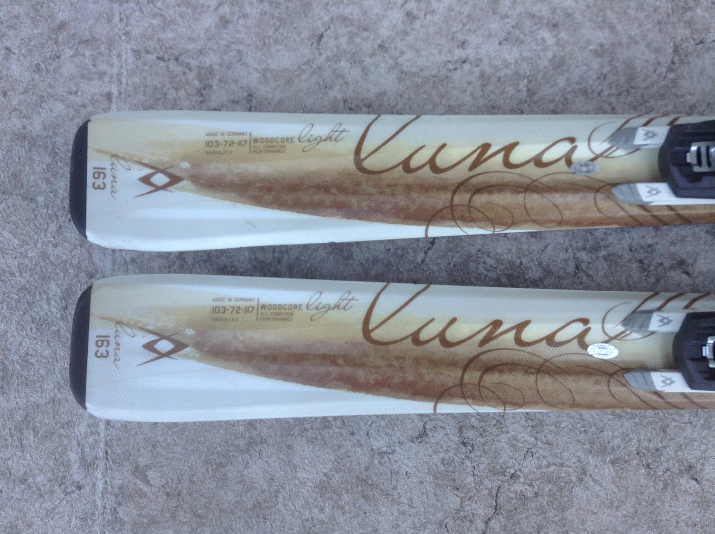 Ski 163 Volki luna Parabolic Tan Cream With Bindings