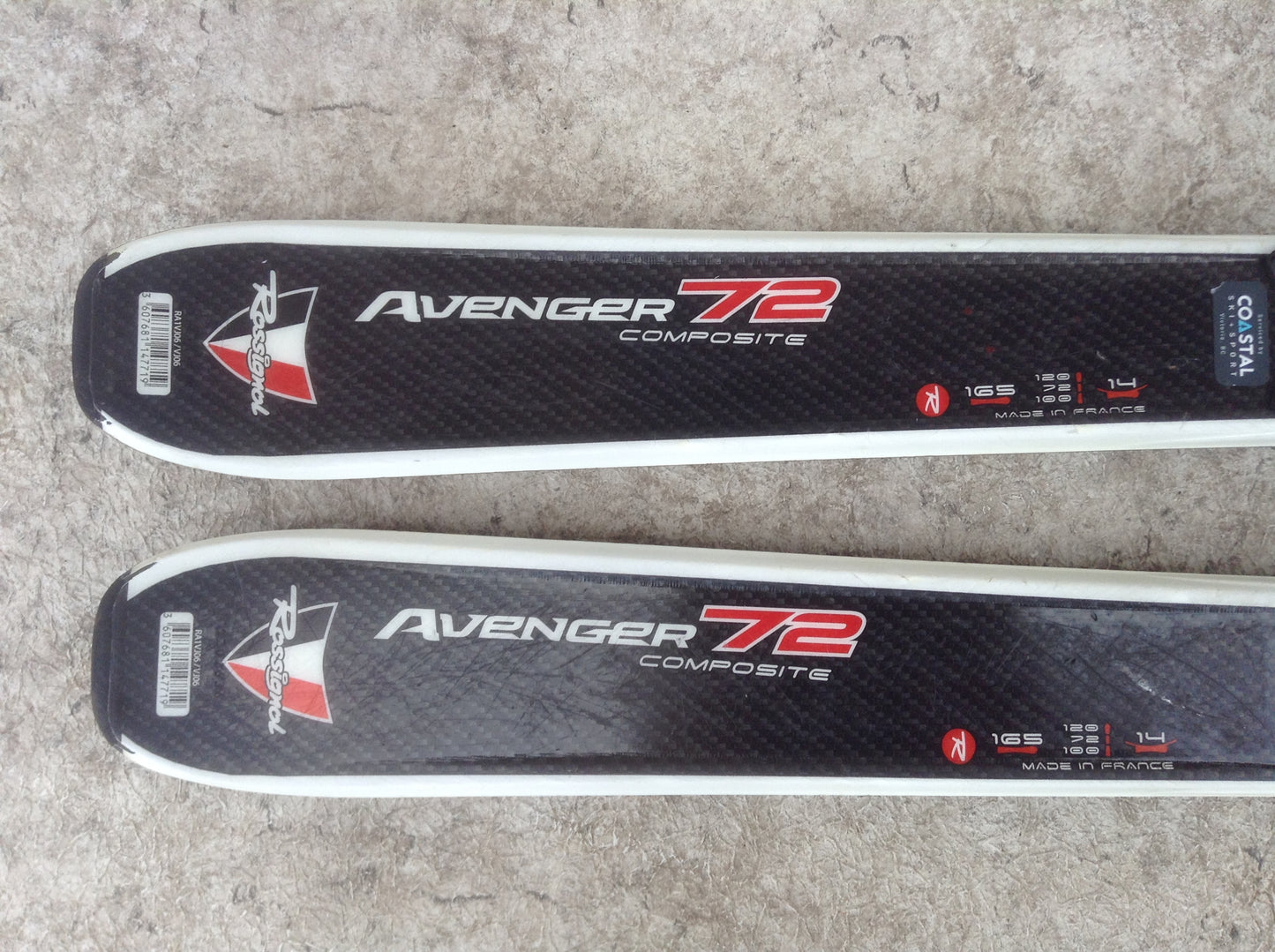 Ski 165 Rossignol Avenger Parabolic White Black Red  With Bindings