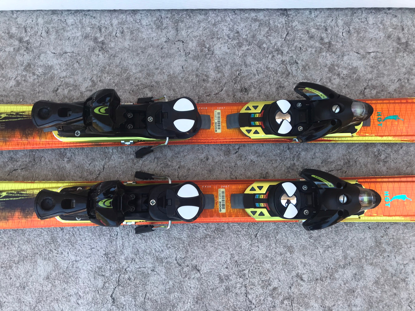 Ski 165 Salomon Parabolic With Bindings Orange Black Gold