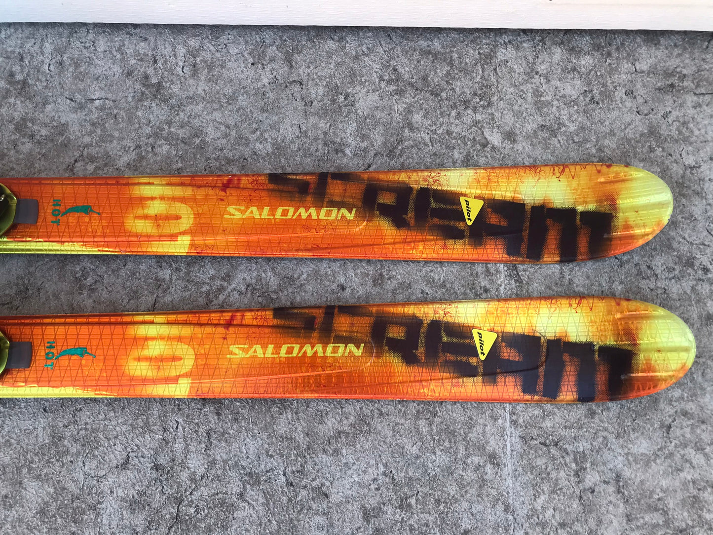 Ski 165 Salomon Parabolic With Bindings Orange Black Gold