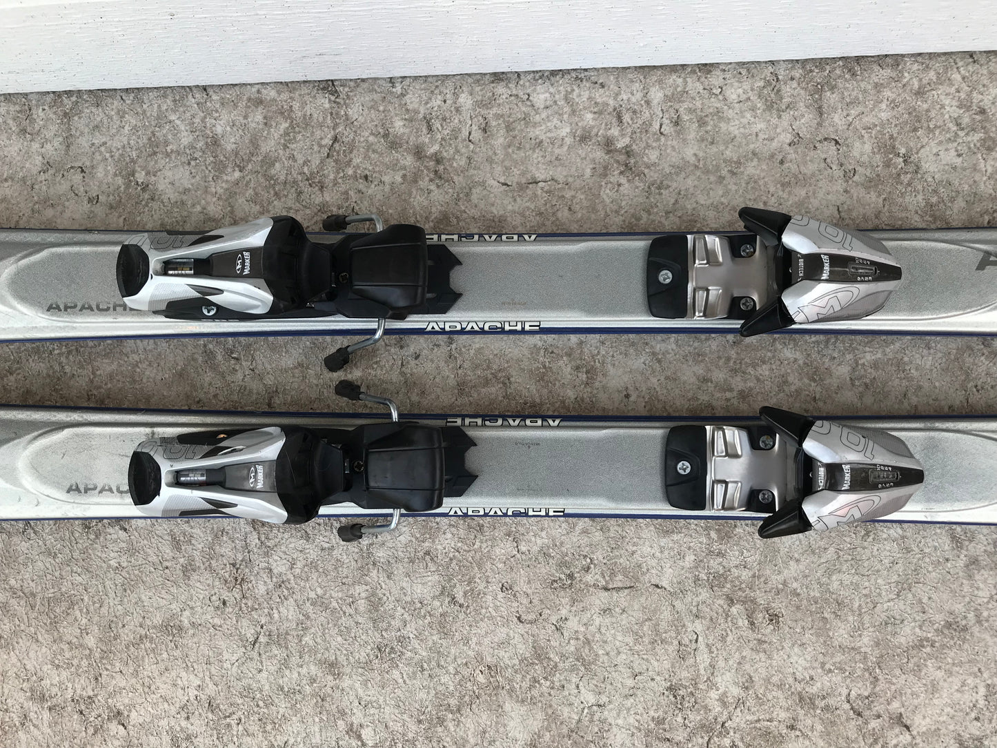 Ski 167 K-2 Apache Blue Grey Twin Tip Parabolic With Bindings