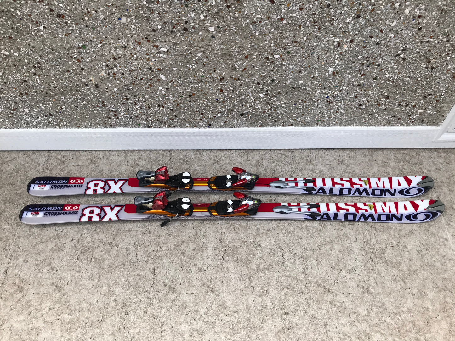 Ski 180 Salomon CrossMax Parabolic Red Grey Black With Bindings