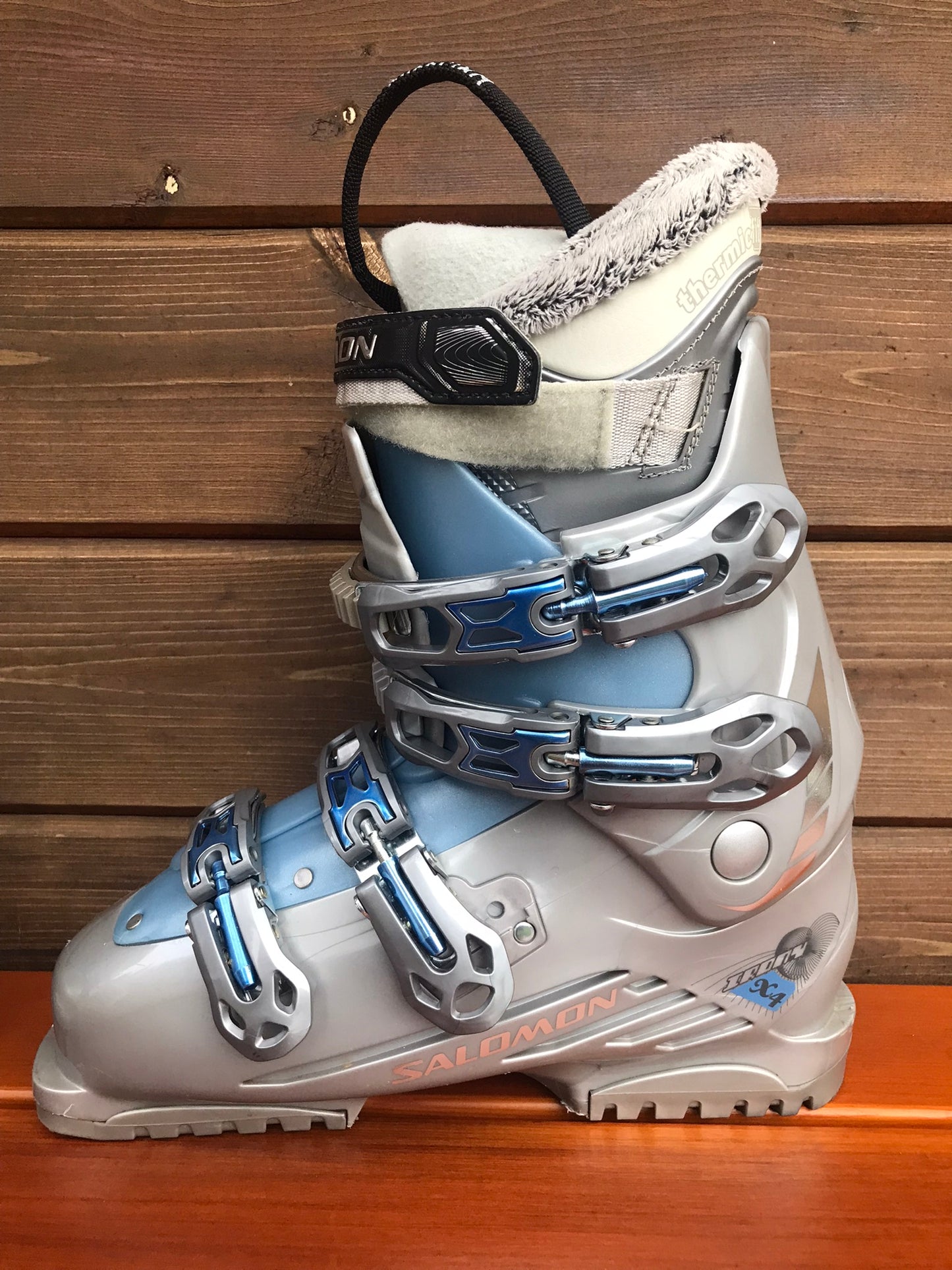 Ski Boots Mondo Size 26.0 Ladies Size 9 307 mm Salomon Irony Grey Blue Excellent