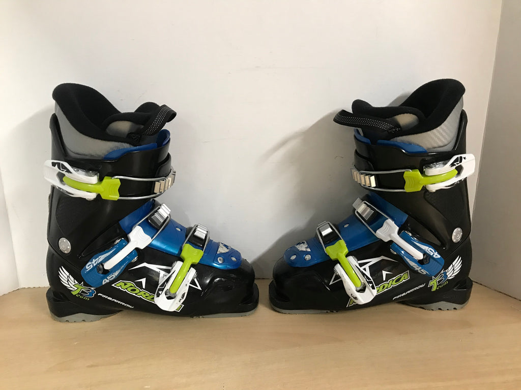 Ski Boots Mondo Size 20.5 Child Size 2-3 255 mm Nordica FireArrow Black  Blue Lime Excellent