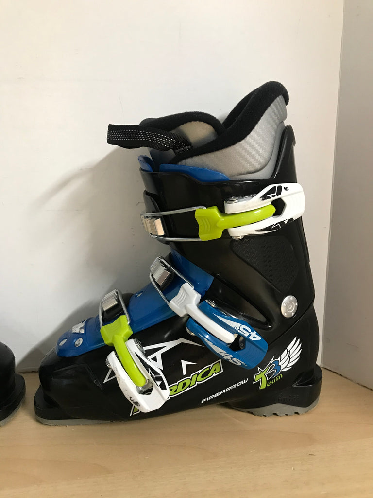 Ski Boots Mondo Size 20.5 Child Size 2-3 255 mm Nordica FireArrow Black  Blue Lime Excellent