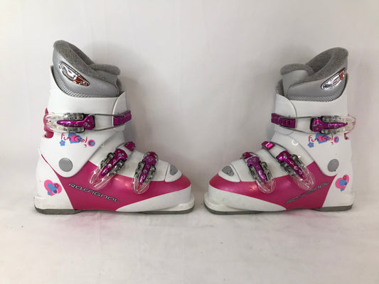 Ski Boots Mondo Size 21.5 Child Size 3-4 256 mm Rossignol Fun Girl White Pink