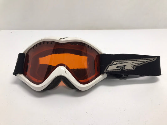 Ski Goggles Adult Size Large Arnette White Black Orange Lenses