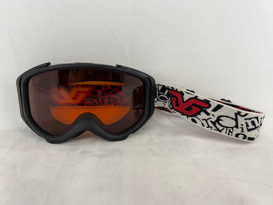 Ski Goggles Child Size 6-8 Gordini VG Black Red White Orange Lenses Excellent