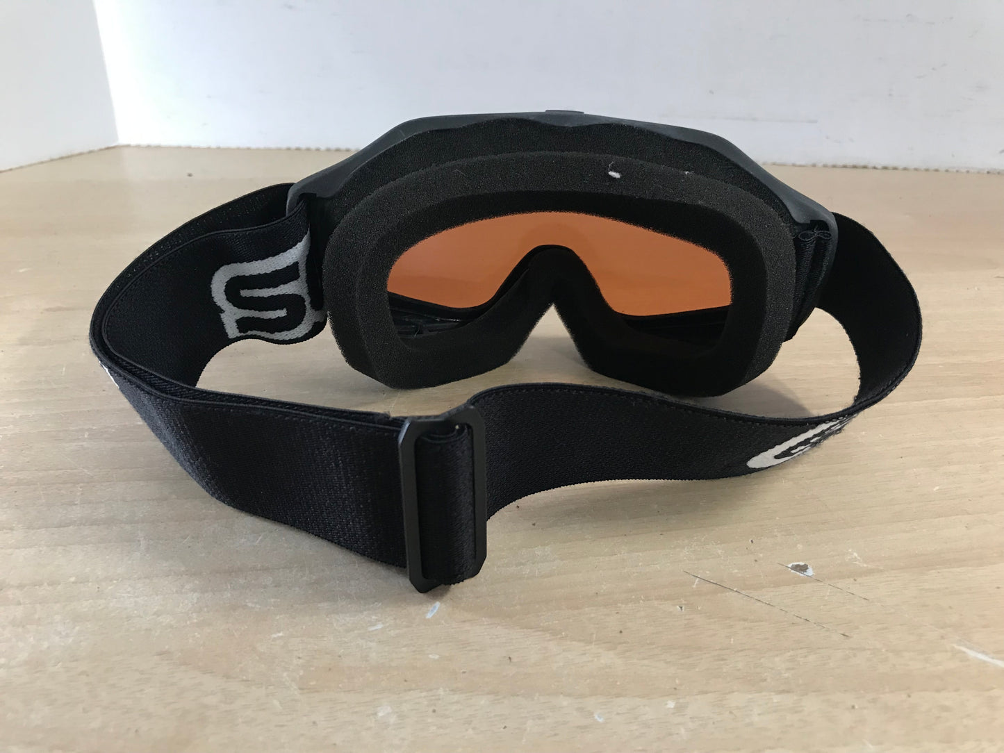 Ski Goggles Child Size 8-10 Black White with Orange Lenses