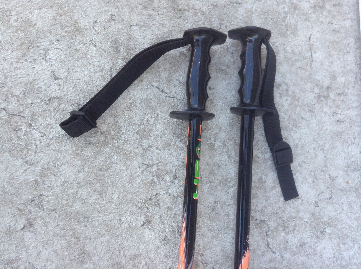 Ski Poles Adult Size 46 inch Head Black Orange Green