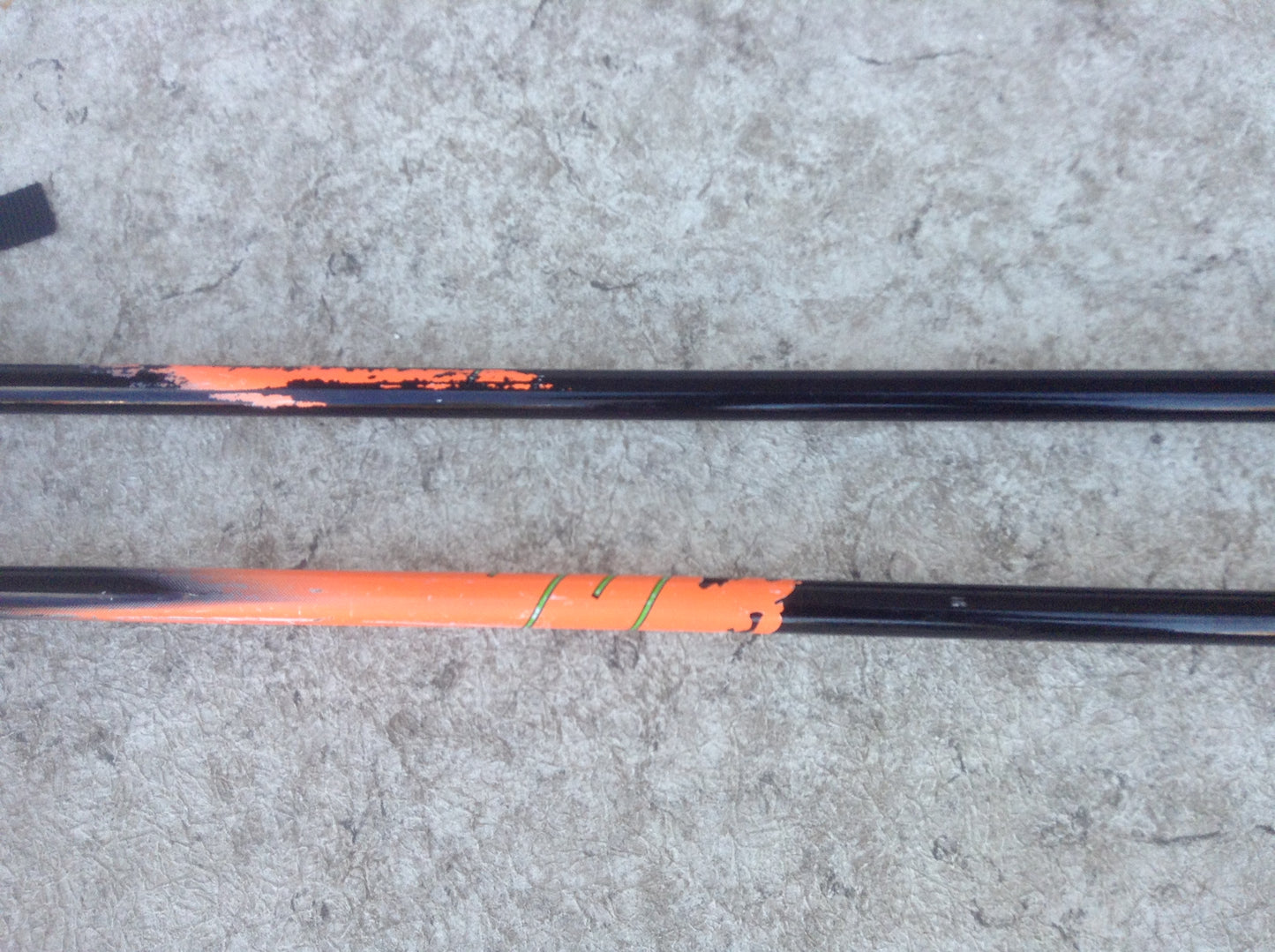 Ski Poles Adult Size 46 inch Head Black Orange Green