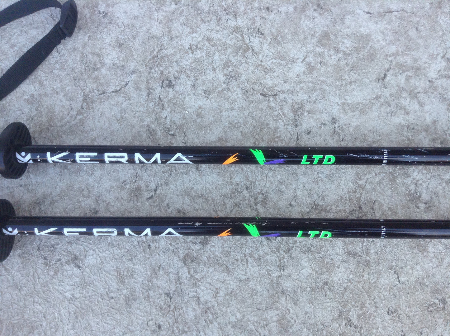 Ski Poles Adult Size 47 inch Kerma Black Orange Green