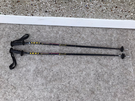 Ski Poles Adult Size 48 inch 120 cm Leki With Angle Poles Black Yellow Pink Made In Germany