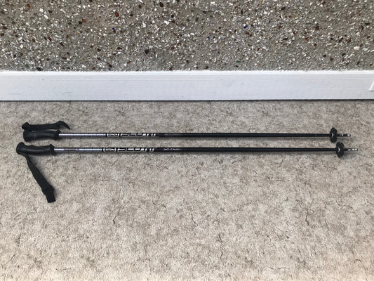 Ski Poles Adult Size 48 inch Scott Chrome Black Rubber Handles Excellent