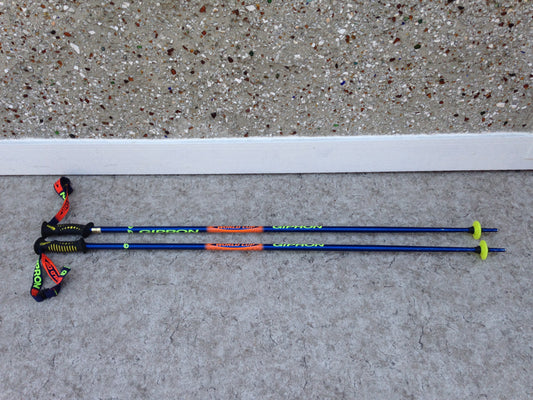 Ski Poles Adult Size 50 inch Gipron Blue Lime Rubber Handles Excellent