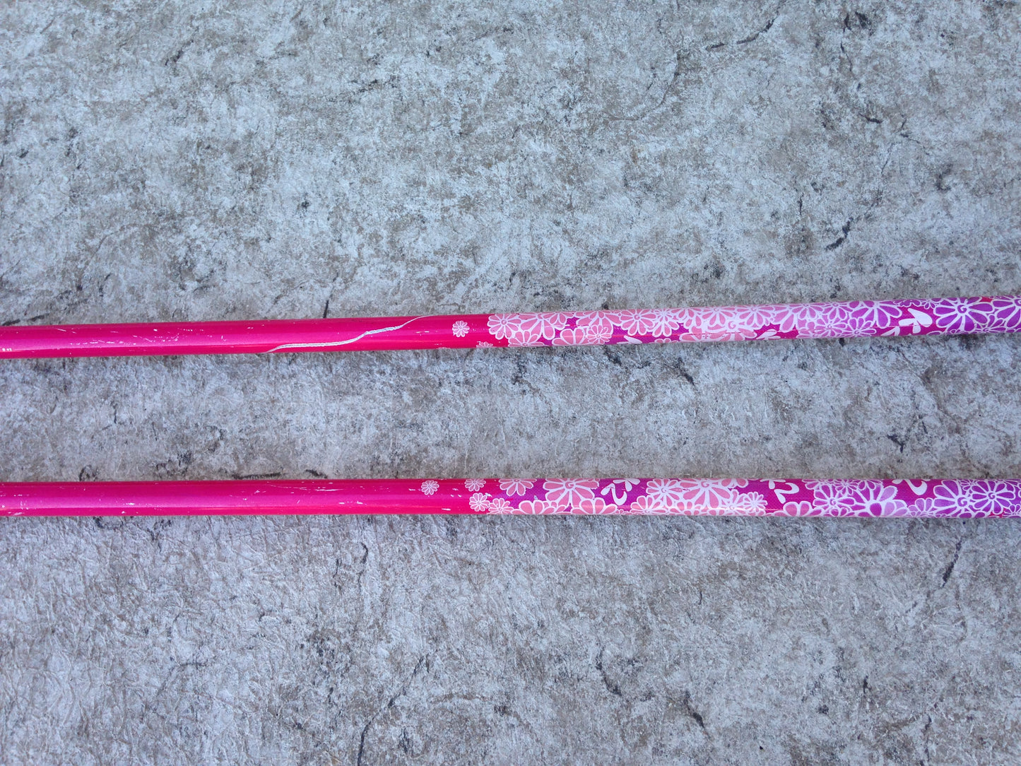 Ski Poles Child Size 42 inch K-2 Pink Daisy Rubber Handles