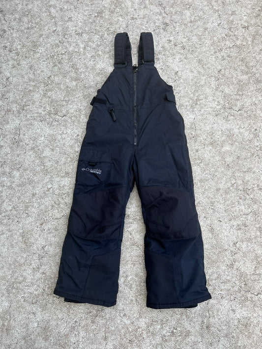 Snow Pants Child Size 4-5 Columbia Black With Bib Excellent